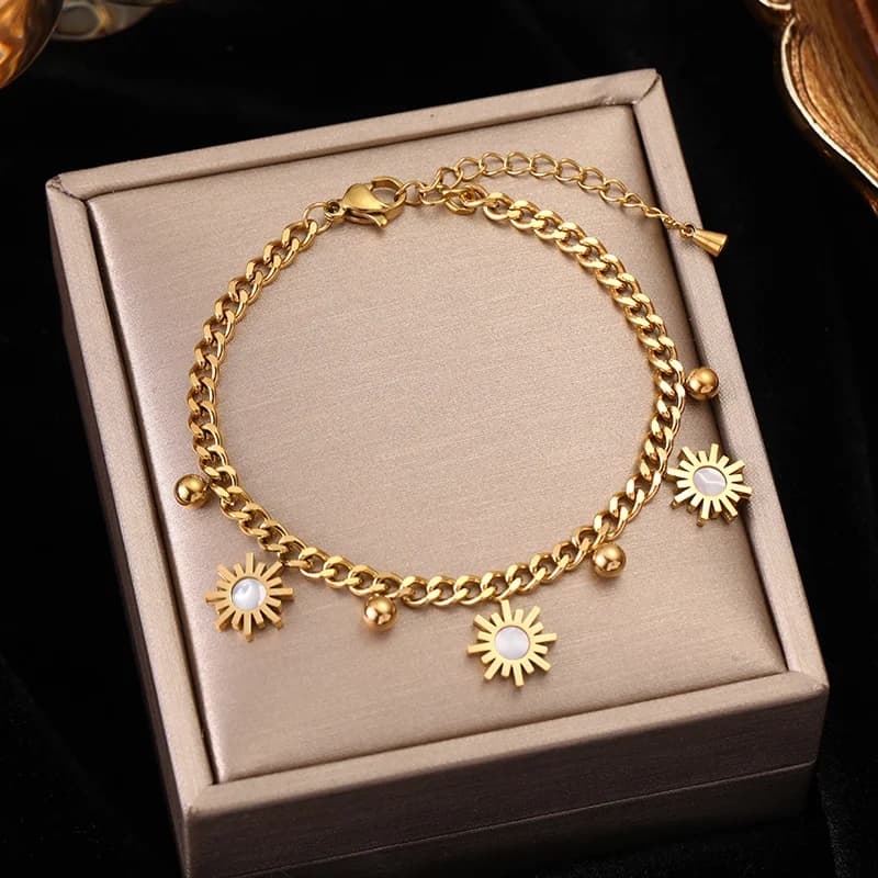 Sparkling Zircon Crystal Chain Bracelet