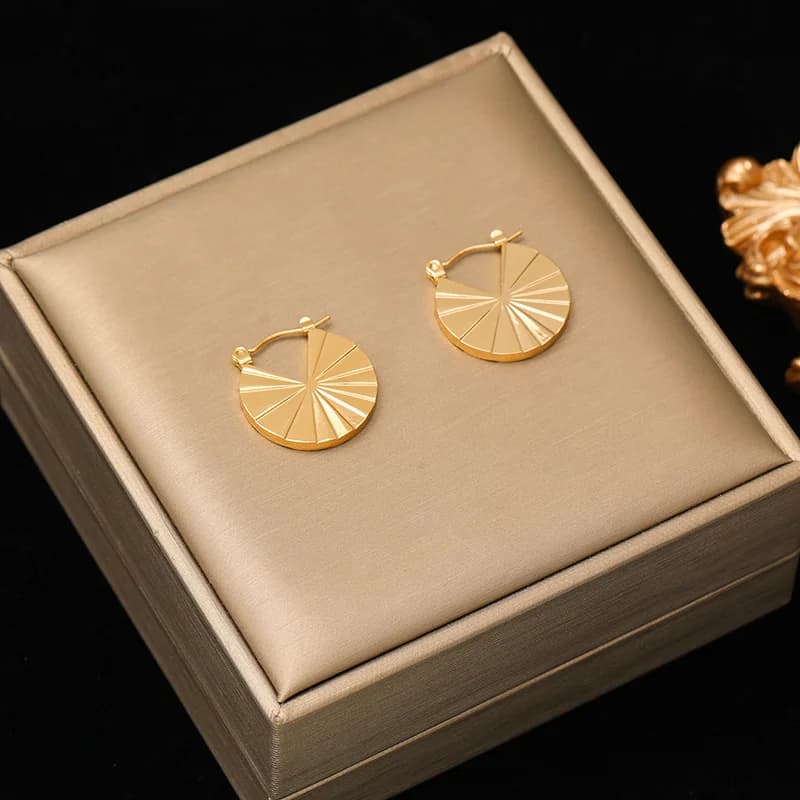 316L Stainless Steel Gold Stud Earrings for Women