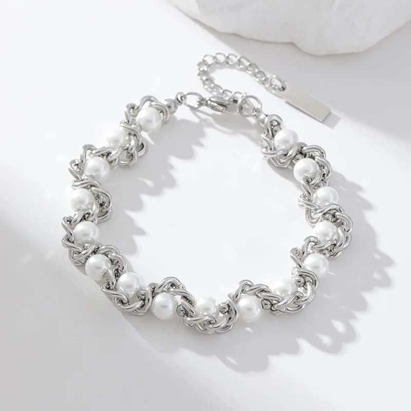316L Stainless Steel Gold Color Heart Bead Bracelet