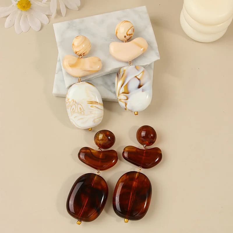 Vintage Resin Drop Dangle Earrings