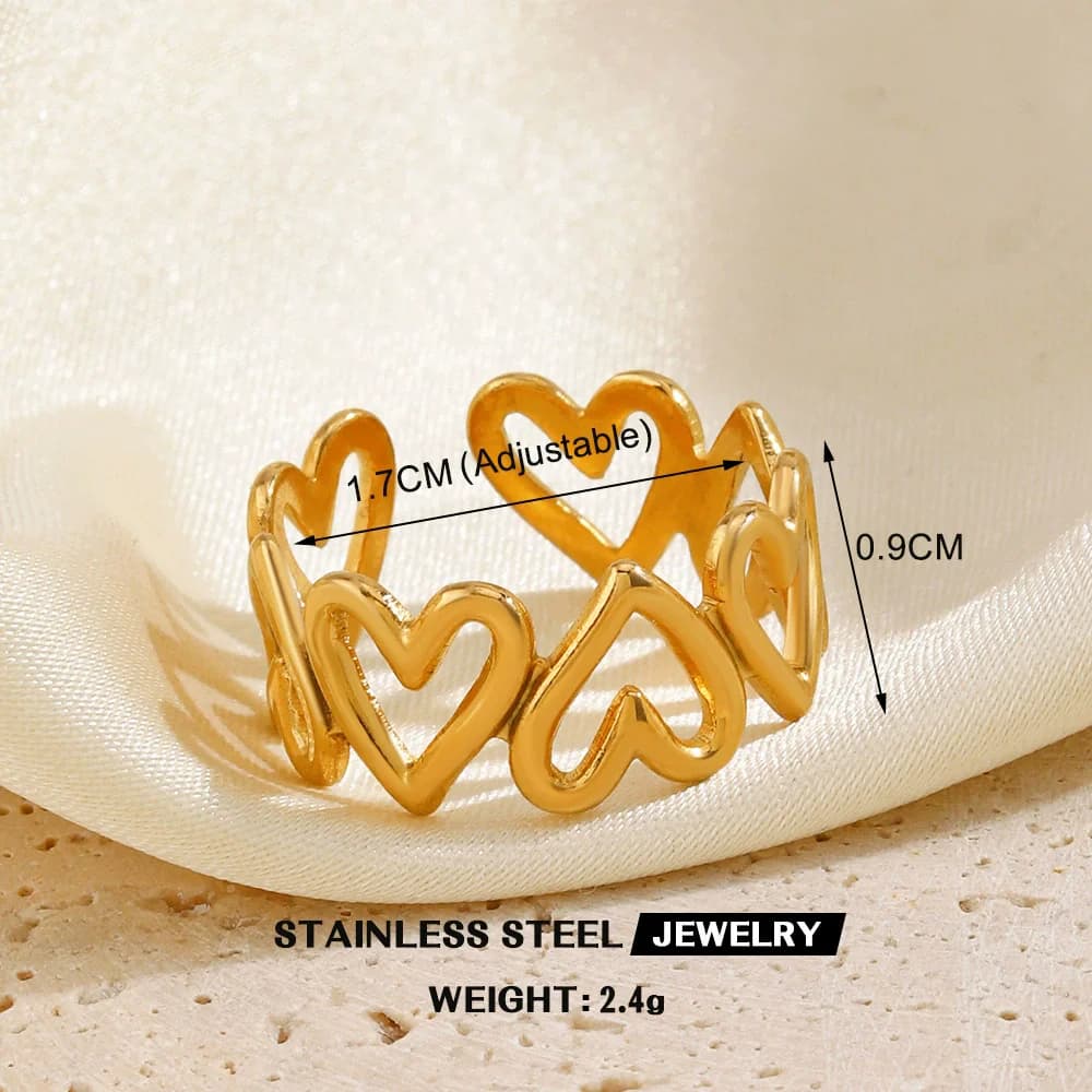 Wide Hollow Cuff Open Ring, 316L Stainless Steel