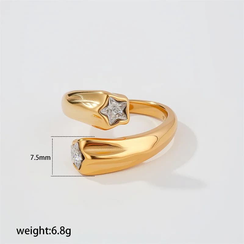 Cubic Zirconia Teardrop Adjustable Open Ring