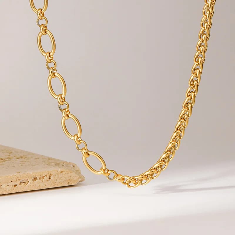 Gold Color Chain Collar Necklace