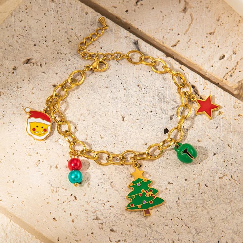 Stainless Steel Snowman Charm Bracelet