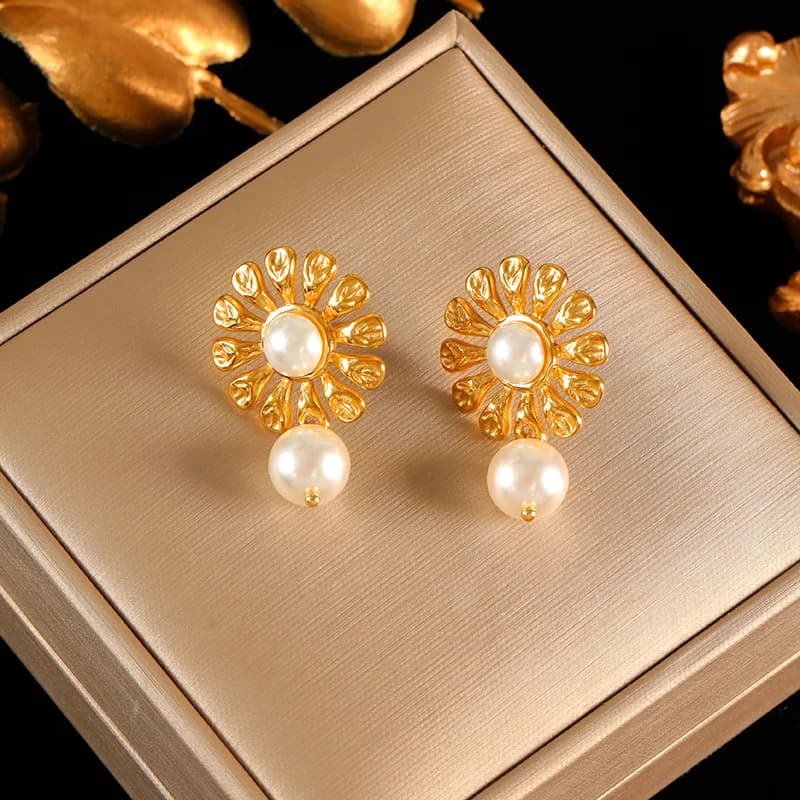 Butterfly Pearl Stud Earrings