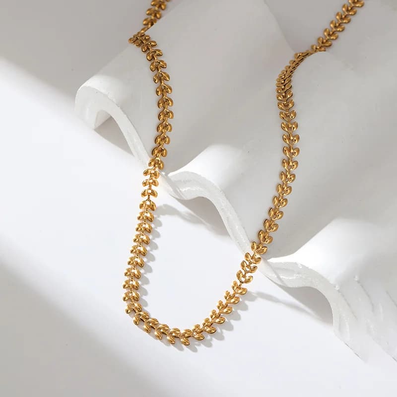สร้อยคอโซ่วีท แพลตทินัมเคลือบทอง 18K