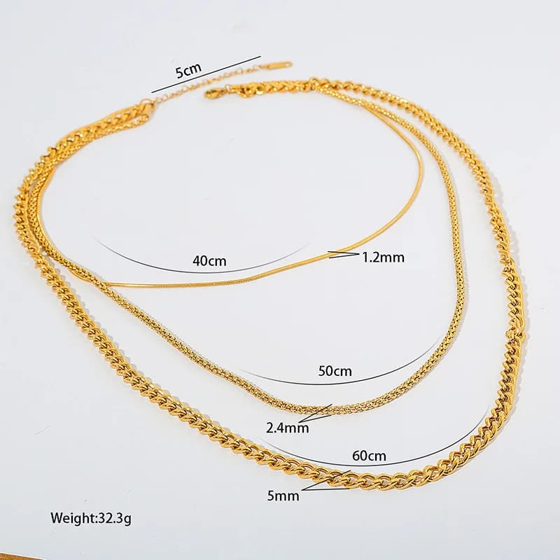 Minimalist Stainless Steel Layered Stacking Necklace