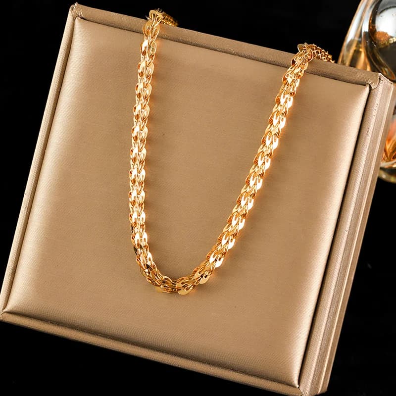 Metal Charm Statement Collar Necklace, Gold Plated