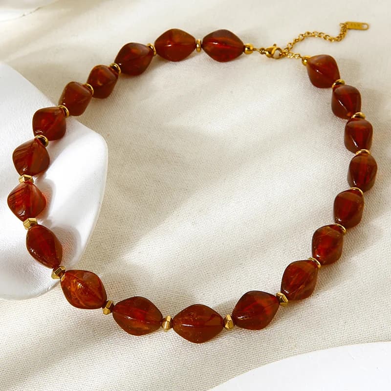 Acrylic Resin Beaded Collar Necklace