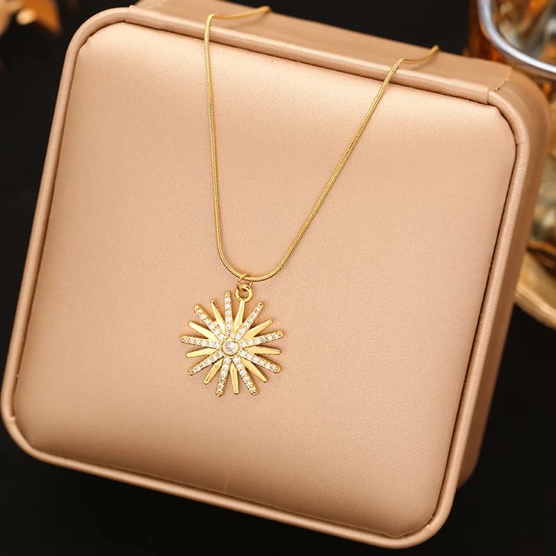 Bling Pearl Pendant Necklace with PVD Plating