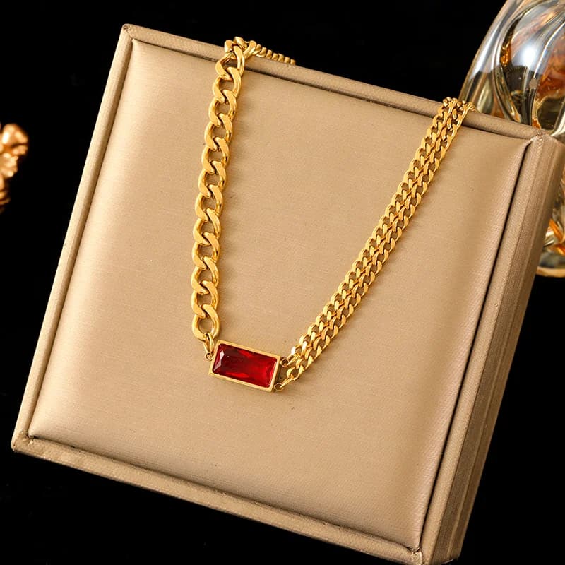 Colorful Zircon Crystal Necklace