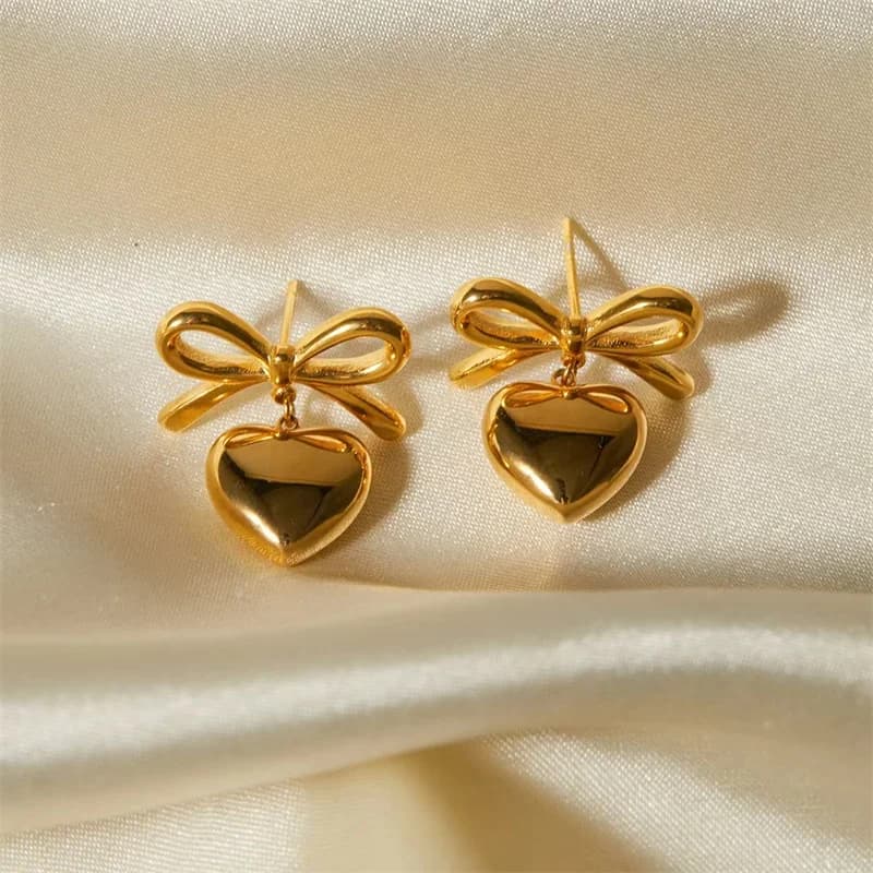 Stainless Steel Flower Butterfly Bear Drop Earrings