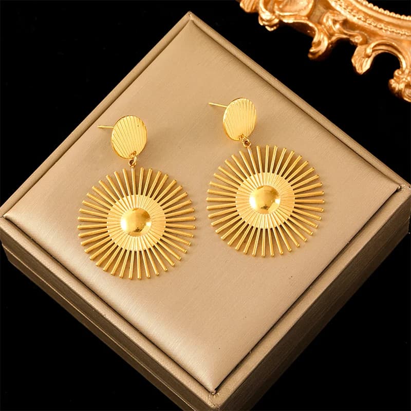 316L Stainless Steel Gold Stud Earrings for Women
